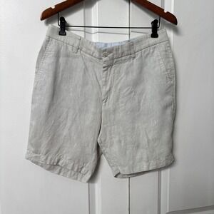 Ballin Linen Shorts Mens 32 Bone Off White Golf Vacation Resortwear Chino